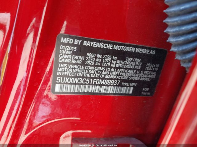 2015 BMW X4 5UXXW3C51F0M88937 Photo 8