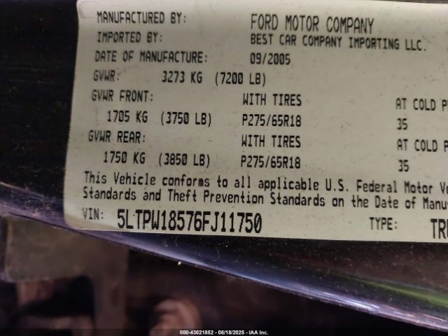 2006 LINCOLN MARK LT 5LTPW18576FJ11750 Photo 8