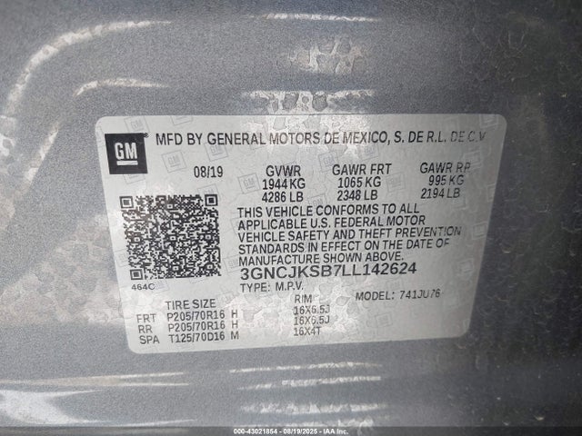 Chevrolet luv - mfi, variable valve timing, e85 max, alum 2020 3GNCJKSB7LL142624 Image 9