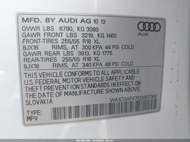 2014 AUDI Q7 WA1CGAFE7ED007362 Photo 8