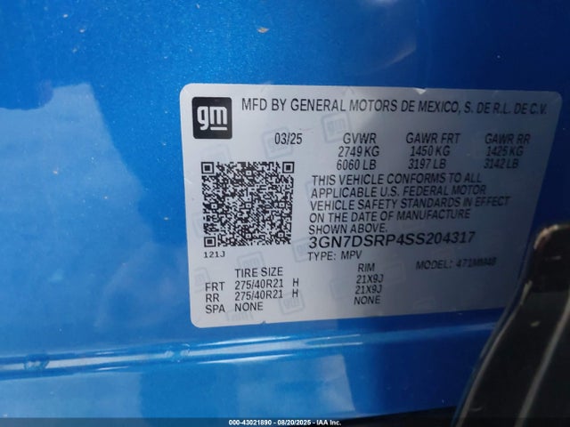 Chevrolet x0b+ec3 2025 3GN7DSRP4SS204317 Image 9