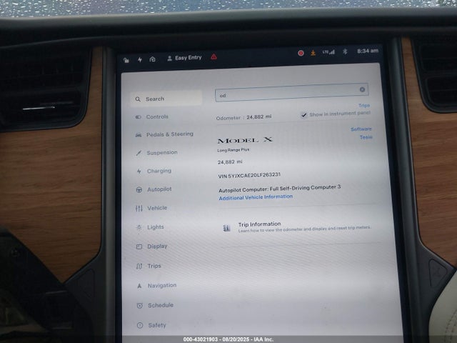 2020 TESLA MODEL X 5YJXCAE20LF263231 Photo 6