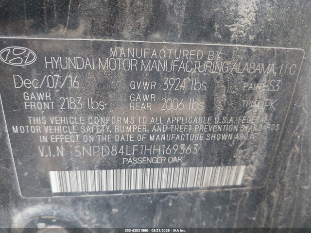 2017 HYUNDAI ELANTRA 5NPD84LF1HH169363 Photo 8