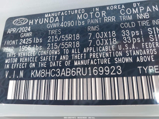 Hyundai mpi nu pe 2024 KM8HC3AB6RU169923 Image 9