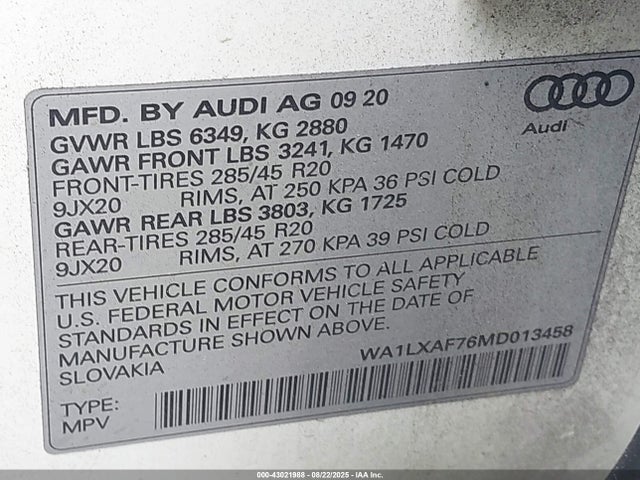 2021 AUDI Q7 WA1LXAF76MD013458 Photo 8
