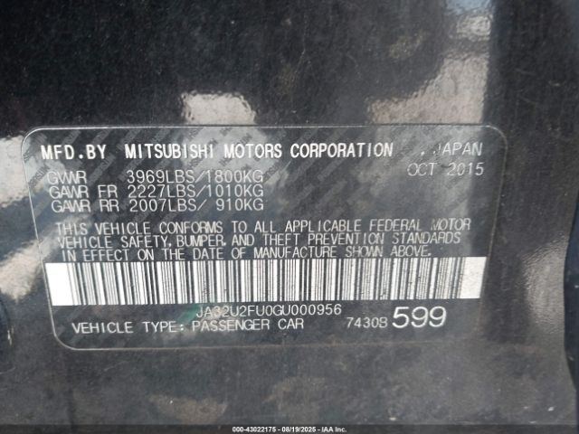 2016 MITSUBISHI LANCER JA32U2FU0GU000956 Photo 8