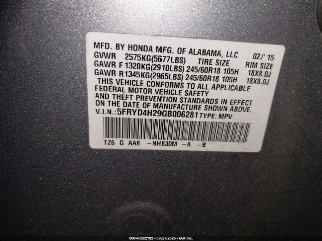 2016 ACURA MDX 5FRYD4H29GB006281 Photo 8