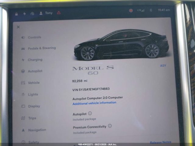 2016 TESLA MODEL S 5YJSA1E14GF174663 Photo 6