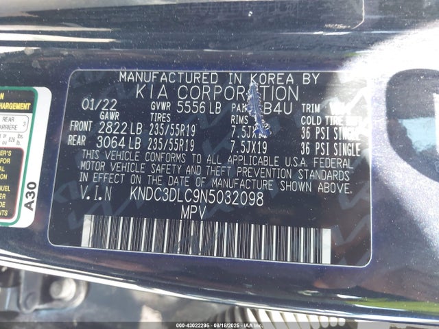 KIA 2022 2022 KNDC3DLC9N5032098 Image 9