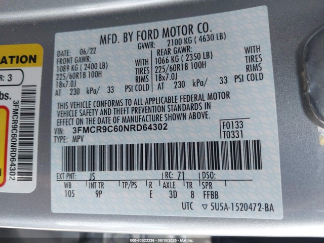 Ford dragon 2022 3FMCR9C60NRD64302 Image 9