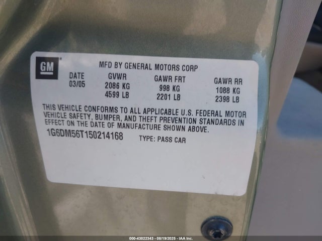 2005 CADILLAC CTS 1G6DM56T150214168 Photo 8