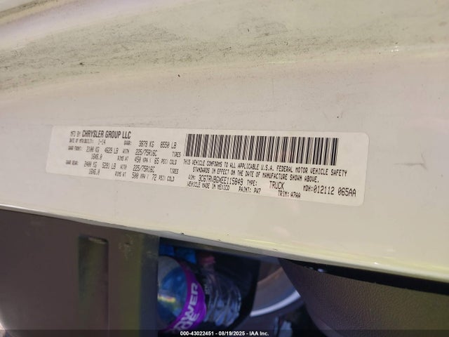 RAM Promaster 1500 2014 3C6TRVBGXEE115849 Image 9