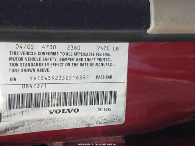 2005 VOLVO V70 YV1SW592352516397 Photo 8