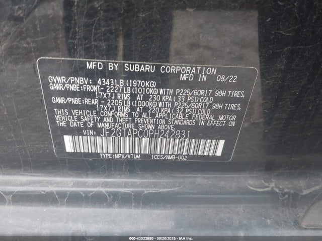 Subaru na 2023 JF2GTAPC0PH242831 Image 9