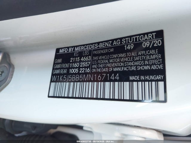Mercedes-Benz m260 2021 W1K5J5BB5MN167144 Image 9