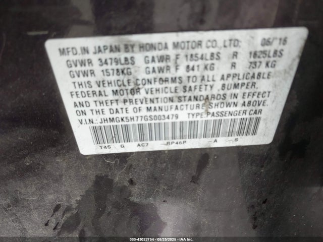 JHMGK5H77GS003479 Honda l15b1