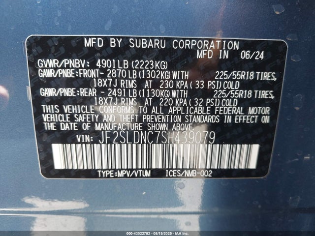 JF2SLDNC7SH439079 Subaru na