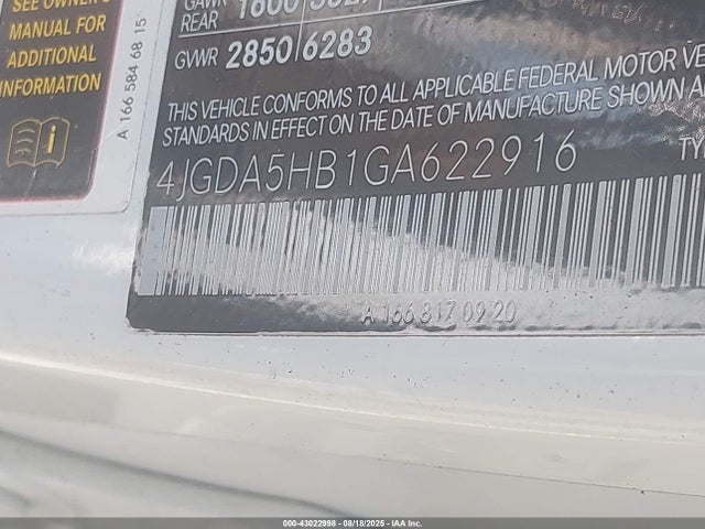4JGDA5HB1GA622916 Mercedes-Benz m276