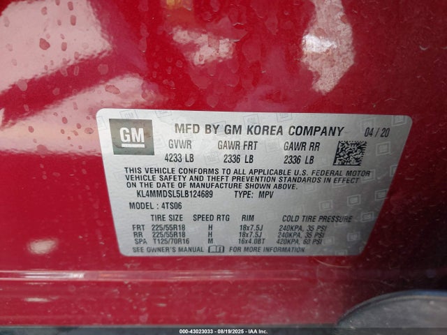Buick l3t - sidi, vvt, alum 2020 KL4MMDSL5LB124689 Image 9