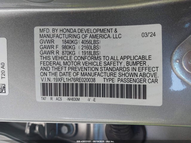 Honda Civic 2024 19XFL1H76RE020038 Image 22