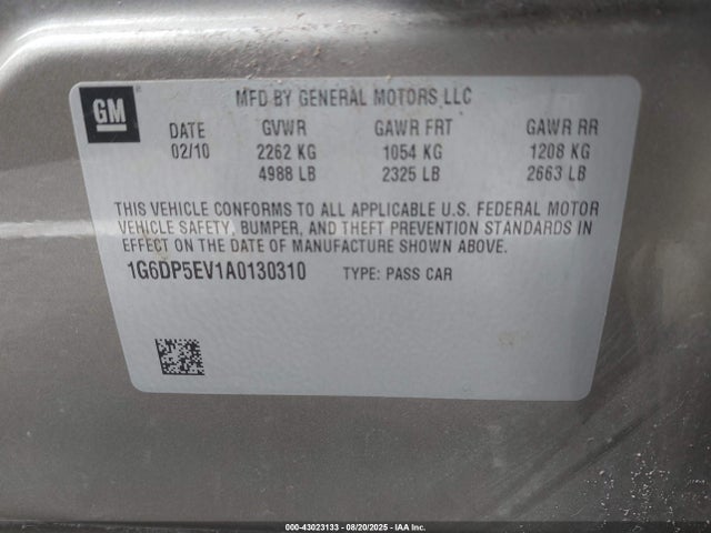 2010 CADILLAC CTS 1G6DP5EV1A0130310 Photo 8