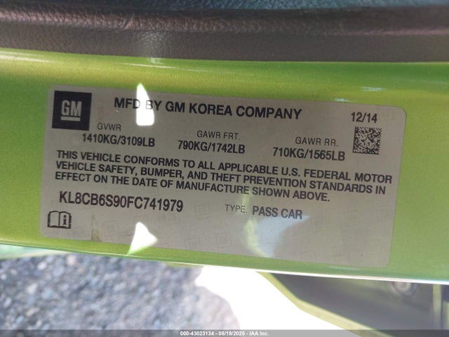 Chevrolet ll0 2015 KL8CB6S90FC741979 Image 9