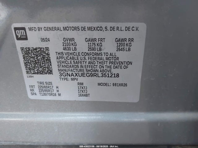 3GNAXUEG9RL351218 Chevrolet lsd