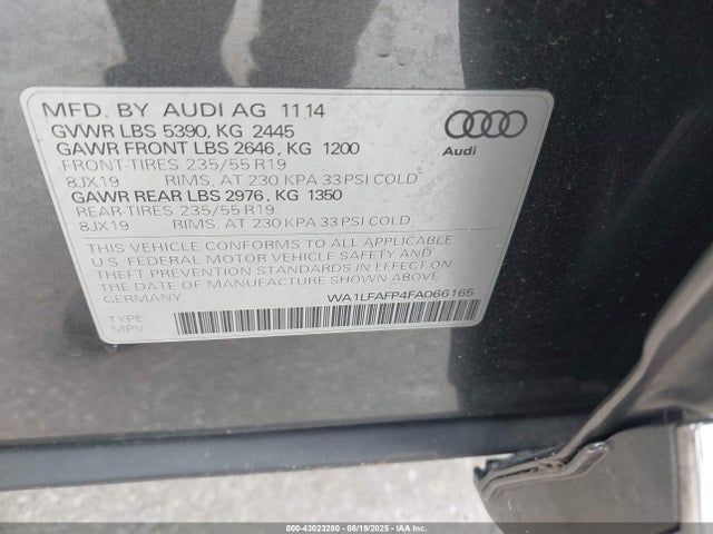 2015 AUDI Q5 WA1LFAFP4FA066165 Photo 8