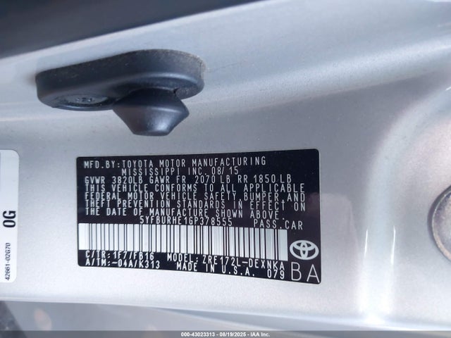 Toyota 2zr-fe 2016 5YFBURHE1GP378555 Image 9