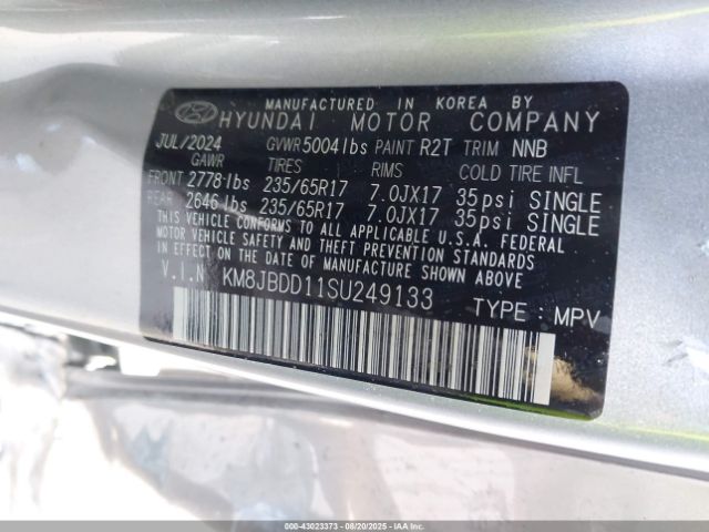 2025 HYUNDAI TUCSON HYBRID KM8JBDD11SU249133 Photo 8
