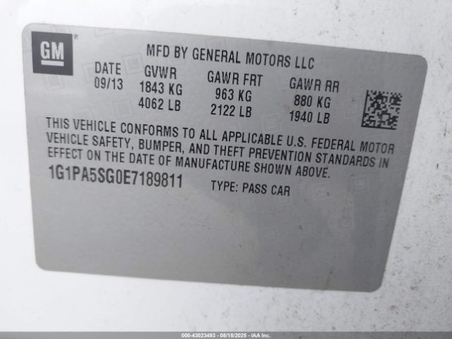 2014 CHEVROLET CRUZE 1G1PA5SG0E7189811 Photo 8