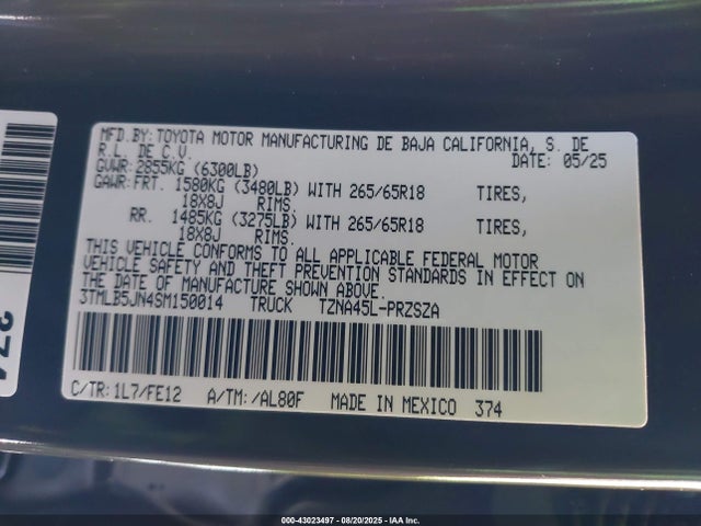 Toyota t24a-fts 2025 3TMLB5JN4SM150014 Image 9