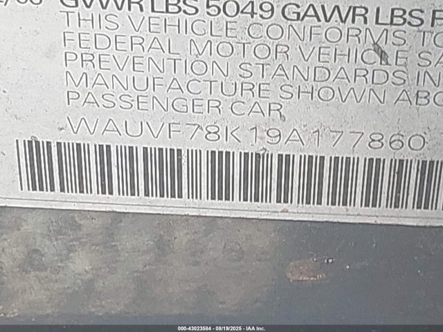 2009 AUDI A4 WAUVF78K19A177860 Photo 8