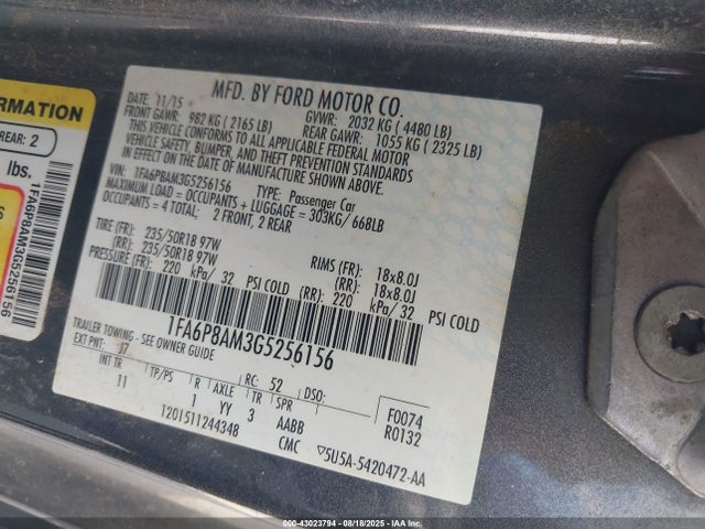 Ford Mustang 2016 1FA6P8AM3G5256156 Image 9