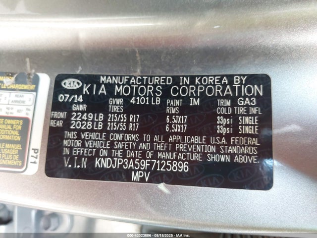 KIA dohc gdi nu 2015 KNDJP3A59F7125896 Image 9