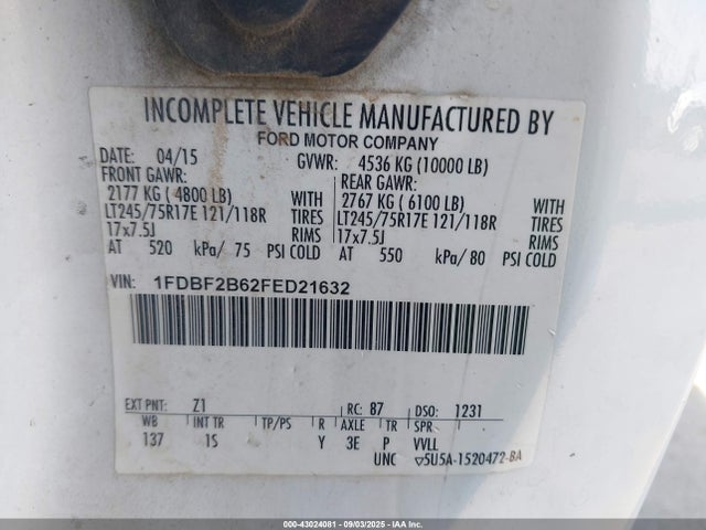 Ford F-250 2015 1FDBF2B62FED21632 Image 9