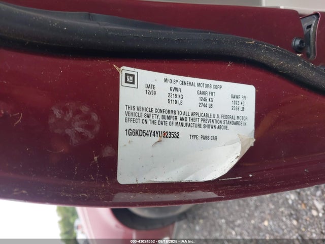2000 CADILLAC DEVILLE 1G6KD54Y4YU223532 Photo 8