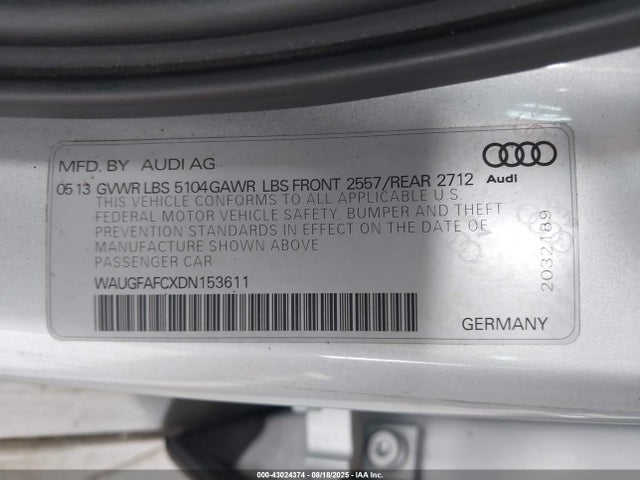 2013 AUDI A6 WAUGFAFCXDN153611 Photo 8