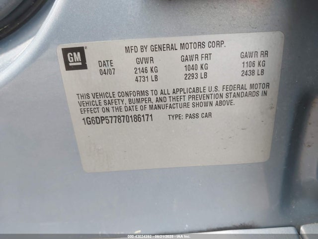 2007 CADILLAC CTS 1G6DP577870186171 Photo 8