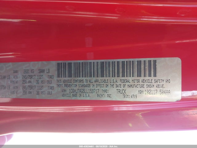 1C6HJTAG5LL159717 Jeep 2020
