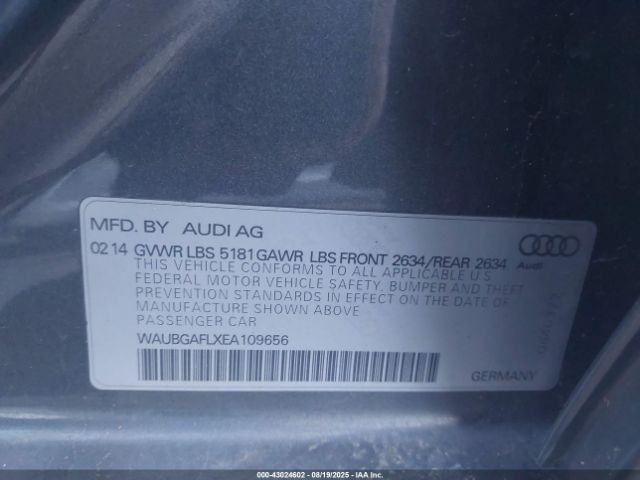 2014 AUDI S4 WAUBGAFLXEA109656 Photo 8