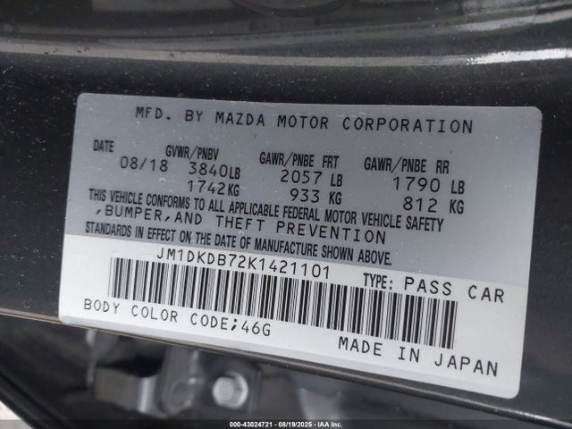 Mazda pe 2019 JM1DKDB72K1421101 Image 9