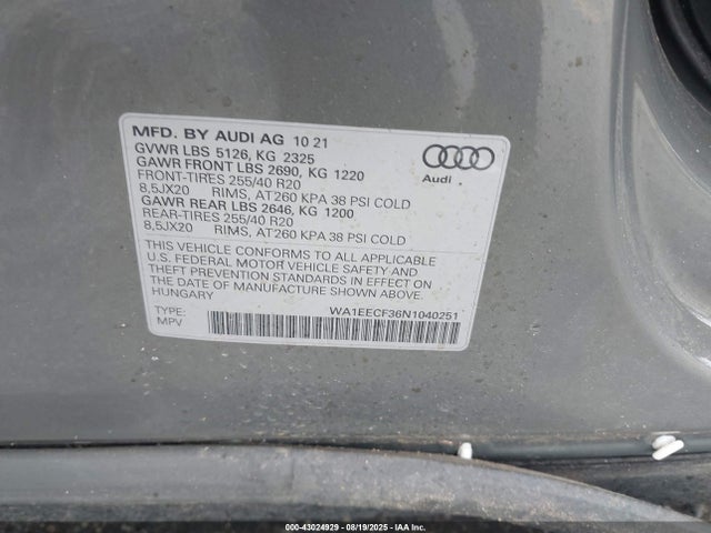 2022 AUDI Q3 WA1EECF36N1040251 Photo 8