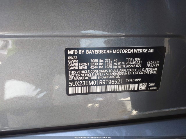 5UX23EM01R9T96521 BMW 2024
