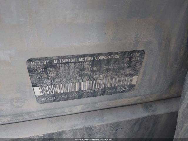 2022 MITSUBISHI OUTLANDER JA4J4UA88NZ021759 Photo 8