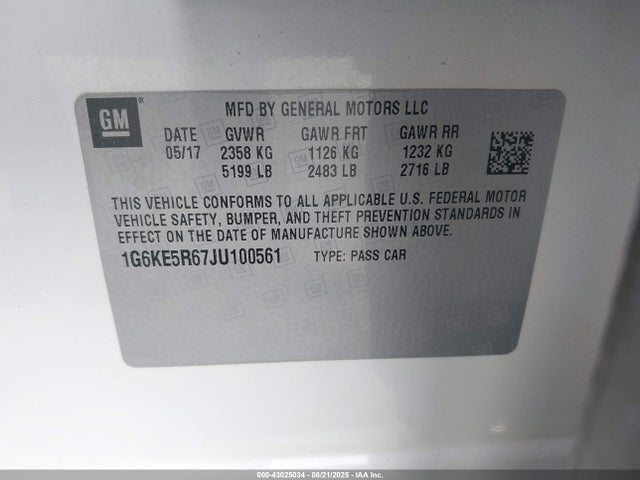 1G6KE5R67JU100561 Cadillac Lgw