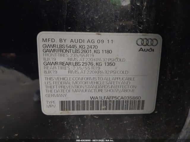 2012 AUDI Q5 WA1LFAFP5CA035860 Photo 8
