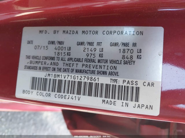 JM1BM1V71G1279861 Mazda pe