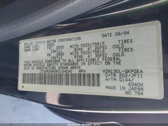 1994 TOYOTA 4RUNNER JT3VN39W5R0164040 Photo 8