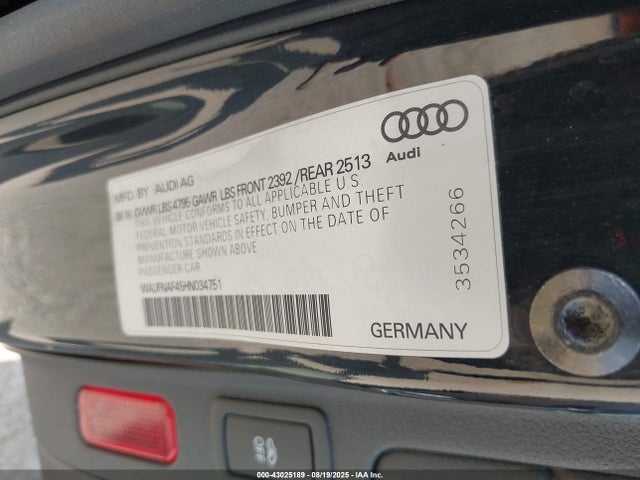 2017 AUDI A4 WAUFNAF45HN034751 Photo 8